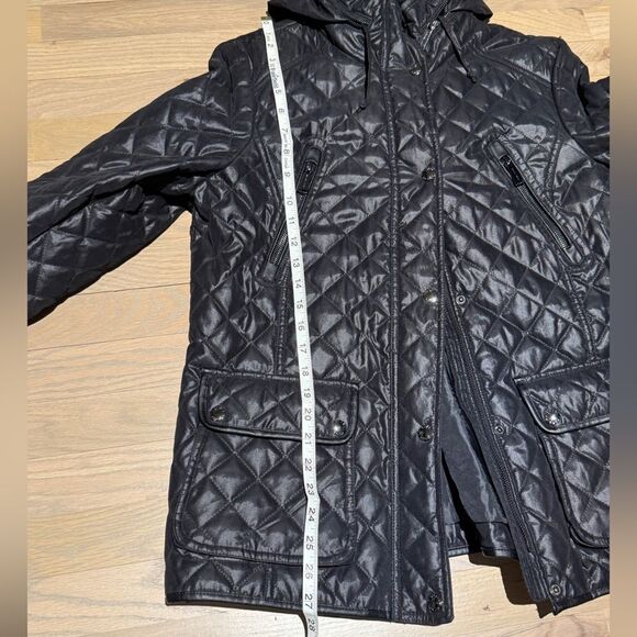 Michael Kors Quilted Black Jacket with Hood Size L - Picture 11 of 11